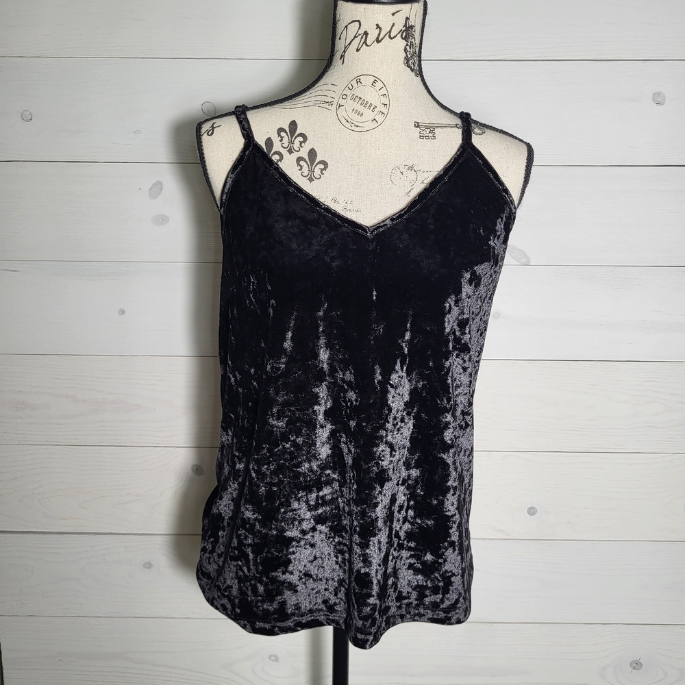 Women's Crushed Velvet Velour Cami Top Fairygoth Y2k Grunge.